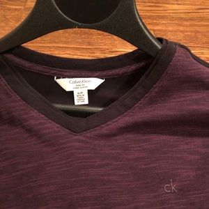 Calvin Klein purple v neck long sleeve